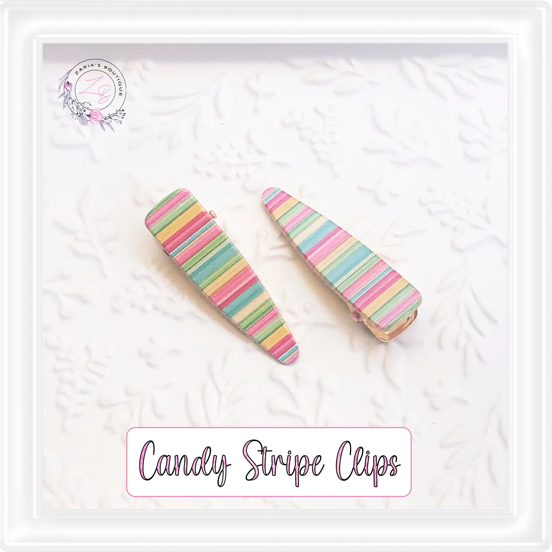 ⋅ Candy Stripe Clips ⋅ Premium Hair Clips