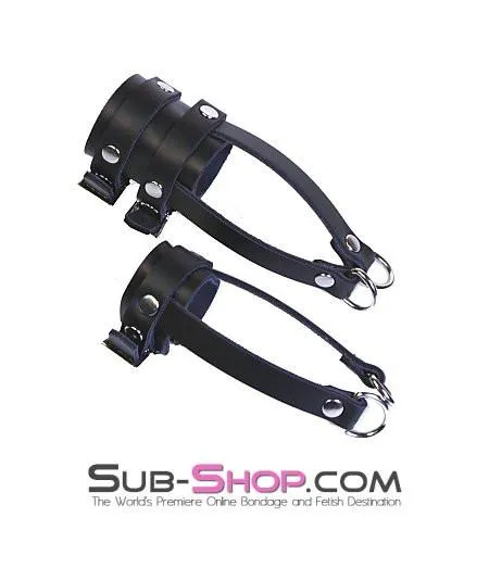 0788A-SIS      Sissy's Leather Buckling Ball Stretcher Bondage Strap