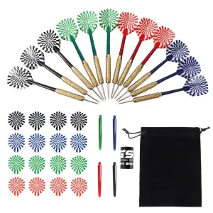 12-Pack 18 Grams eel Tip S for Board with Extra Flights Sharpener