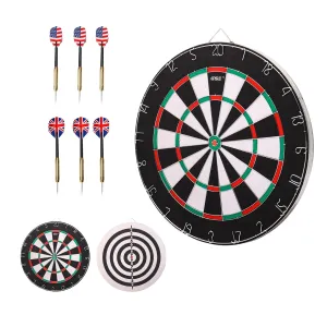 18" 2-in-1 Flocking Bullseye Board Games Set. Double-Sided Board