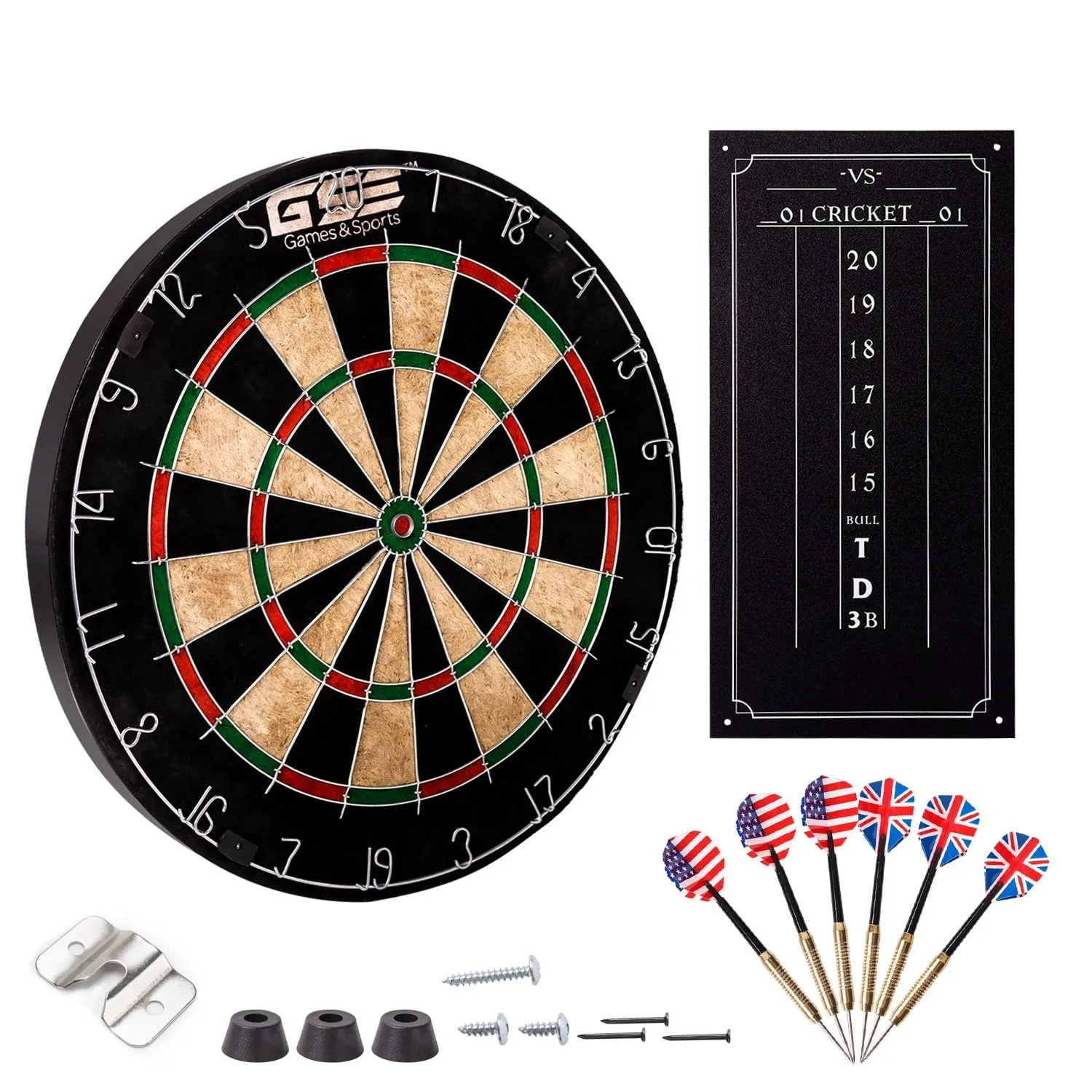 18" Regulation Size Bristle Board Game Set. Pro Board with Six 17