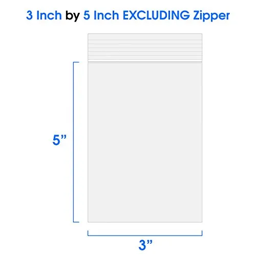 3" x 5" (200/1000 Pack) Re-closable Zip Lock Plastic Clear Poly Bag 2 Mil