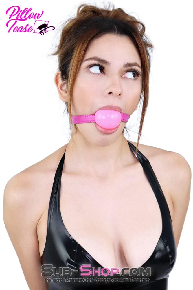 6889DL     Pink Rubber Ballgag on Hot Pink Strap - MEGA Deal