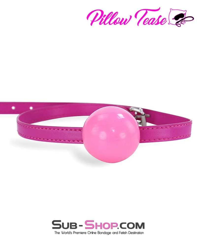 6889DL     Pink Rubber Ballgag on Hot Pink Strap - MEGA Deal