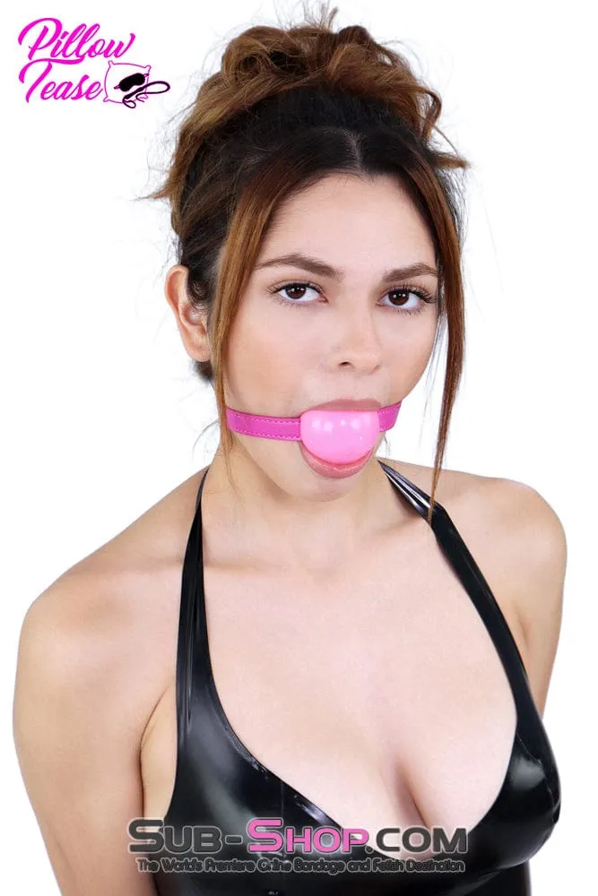 6889DL     Pink Rubber Ballgag on Hot Pink Strap - MEGA Deal
