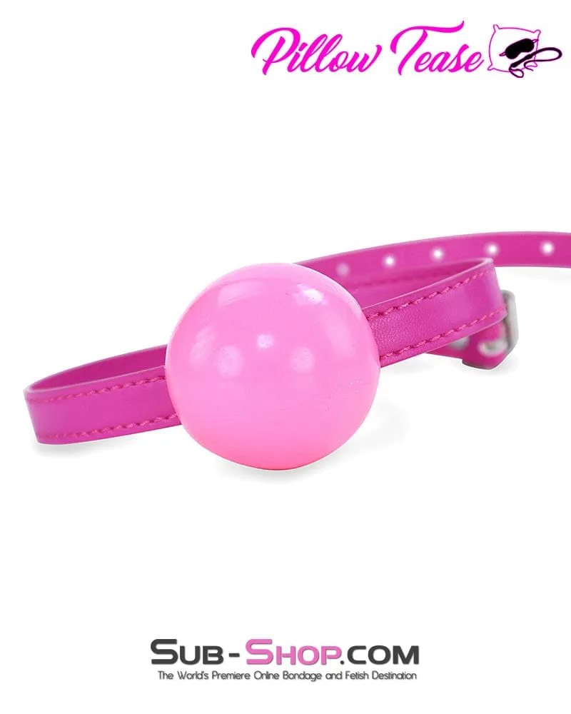 6889DL     Pink Rubber Ballgag on Hot Pink Strap - MEGA Deal