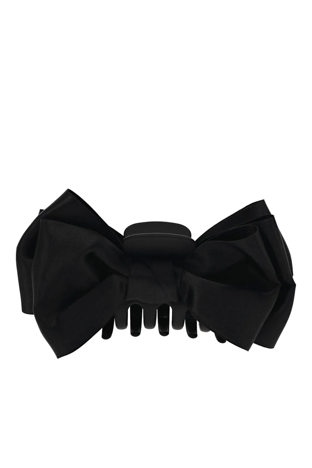 Agatha Black Satin Bow Jaw Clip