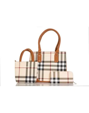 Alina's 3pc Plaid Handbag Set - ONLINE ONLY