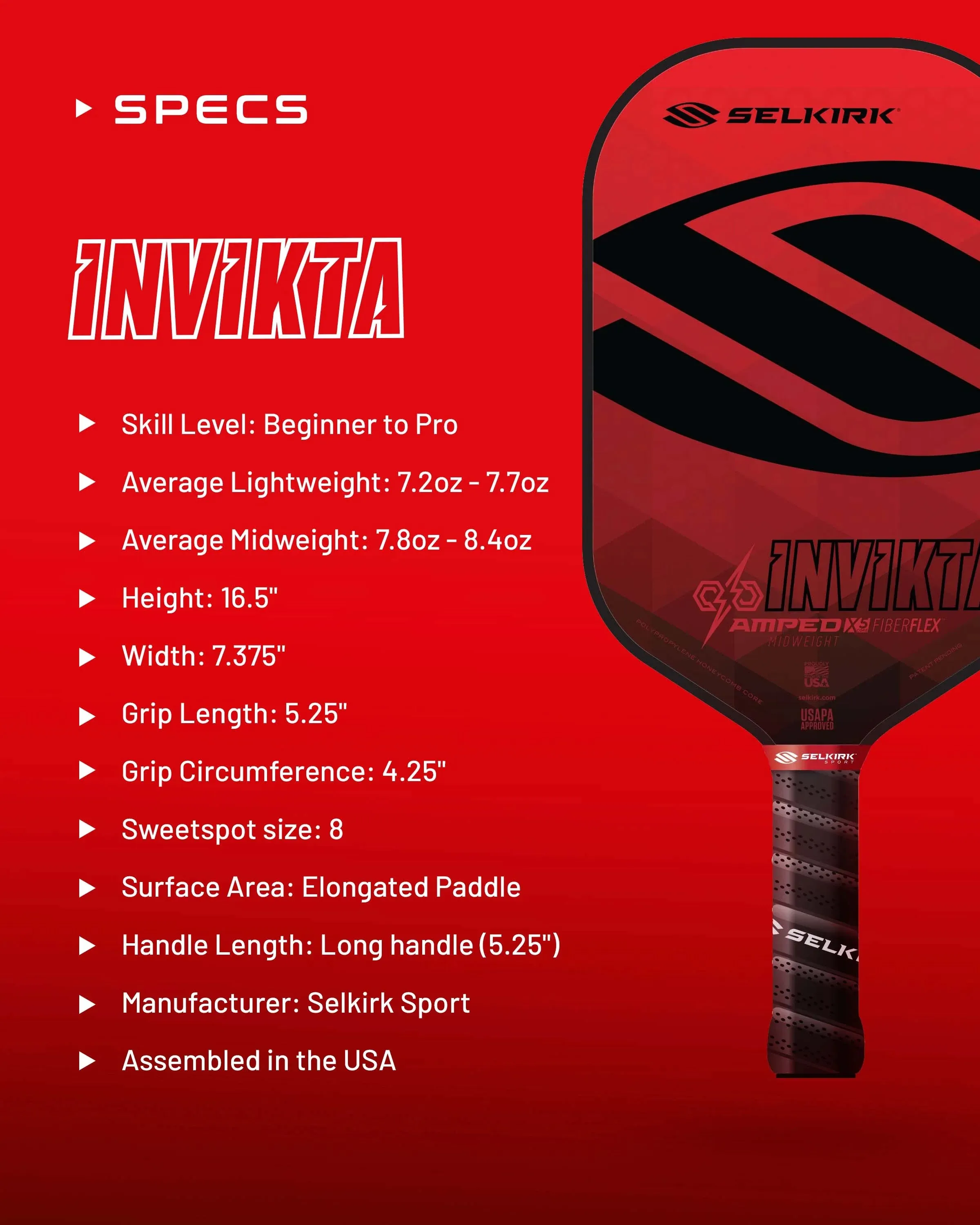 AMPED Invikta Pickleball Paddle