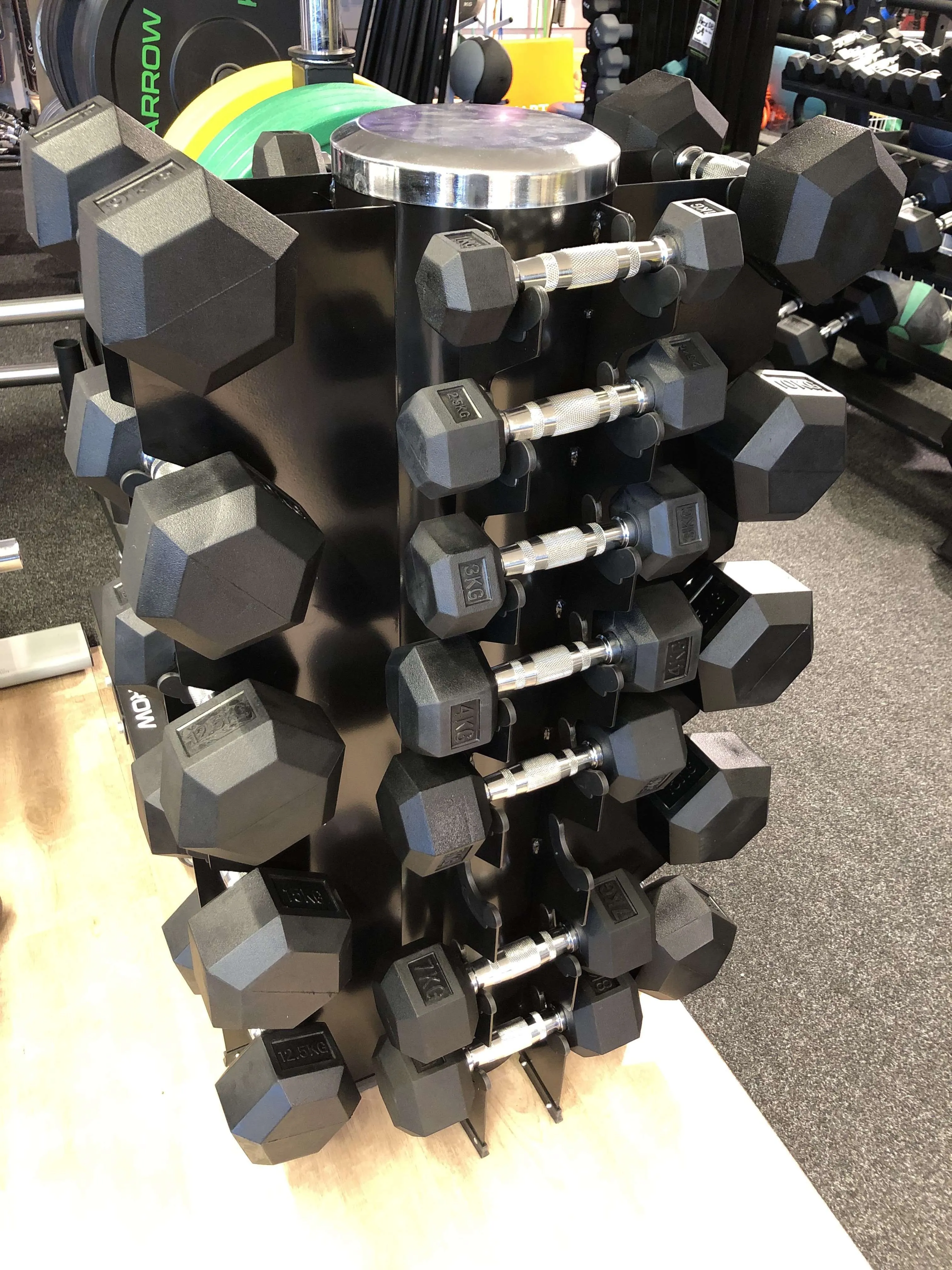 ARROW® Vertical Hex Dumbbell Rack - 4 Sided (Holds 13 Pairs)