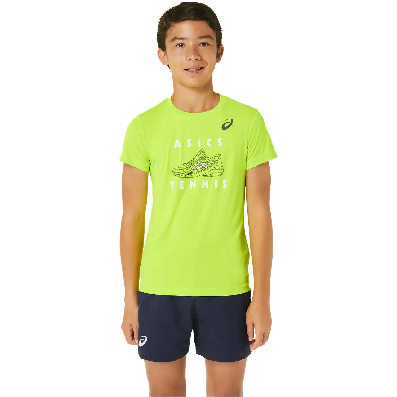 Asics Boys' Tennis Graphic Short Sleeve Top (Green)