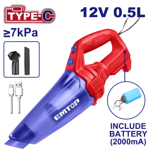 Aspirator Portabil cu Baterie - ELVC2026, EMTOP
