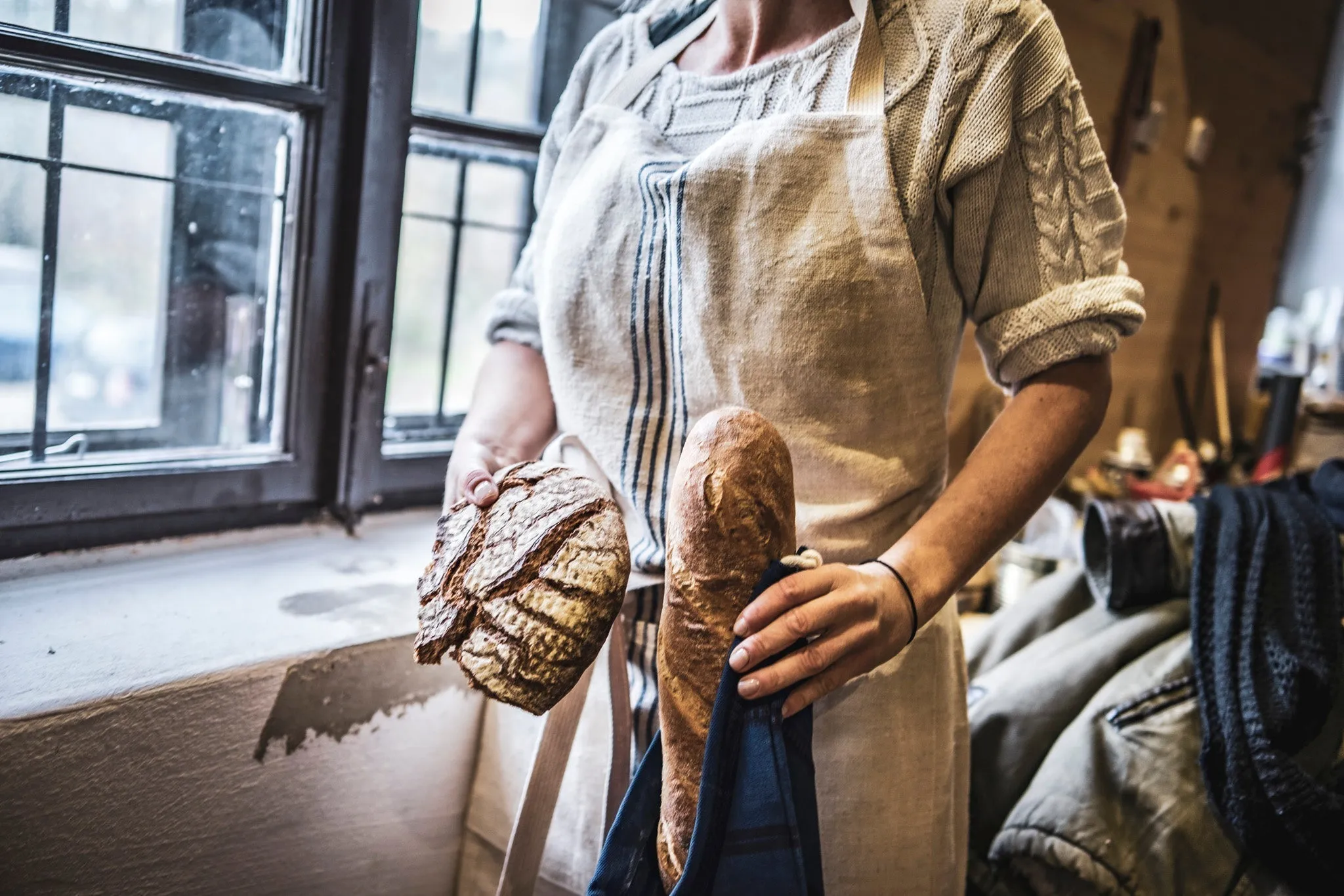 Bag: Handwoven antique and vintage hemp bread bags- BG153