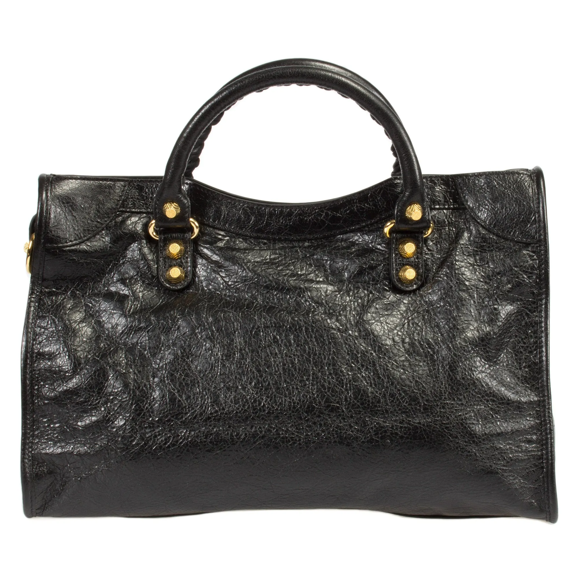 Balenciaga Giant 12 Gold City Bag | Black Lambskin Leather | Medium