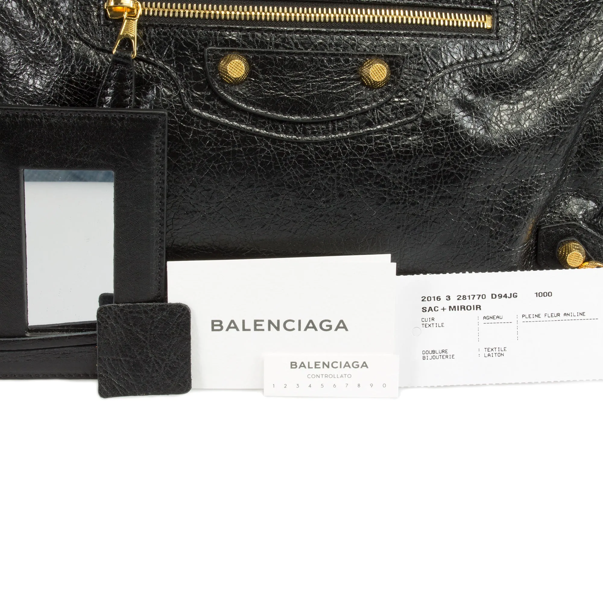 Balenciaga Giant 12 Gold City Bag | Black Lambskin Leather | Medium