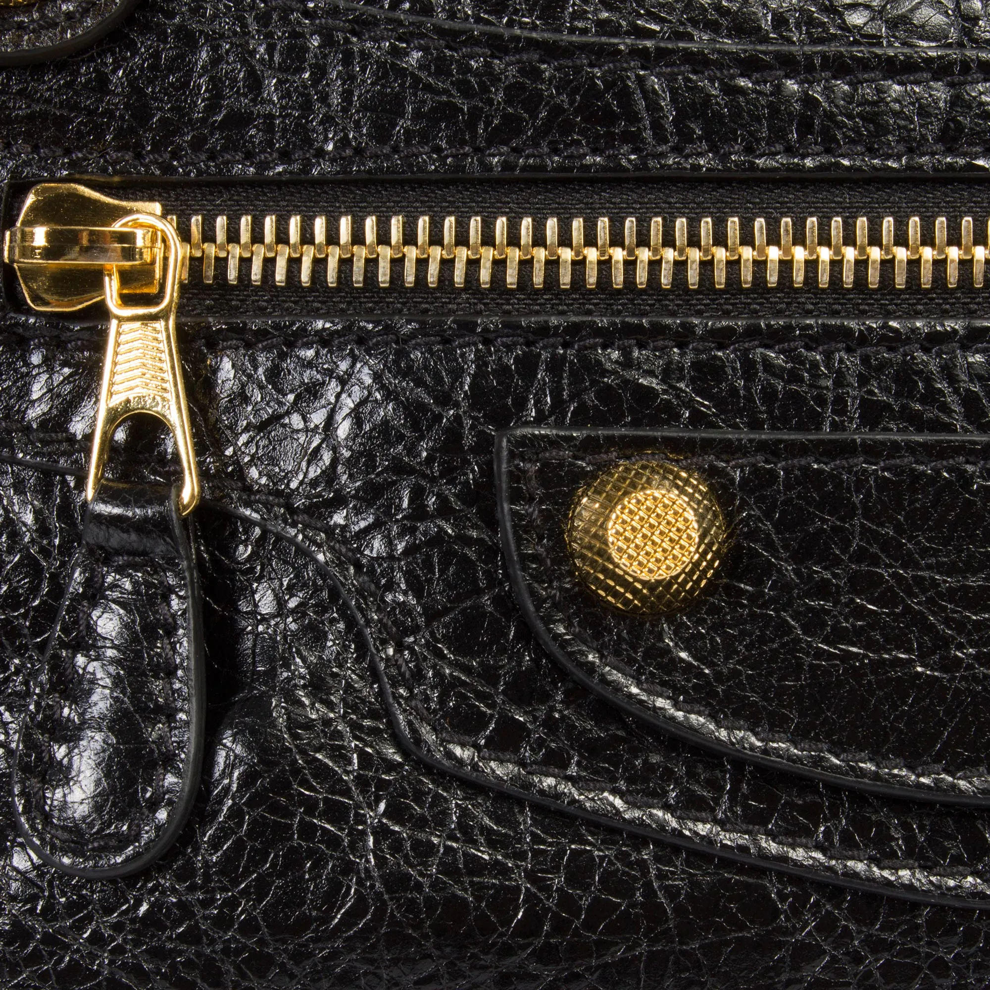 Balenciaga Giant 12 Gold City Bag | Black Lambskin Leather | Medium
