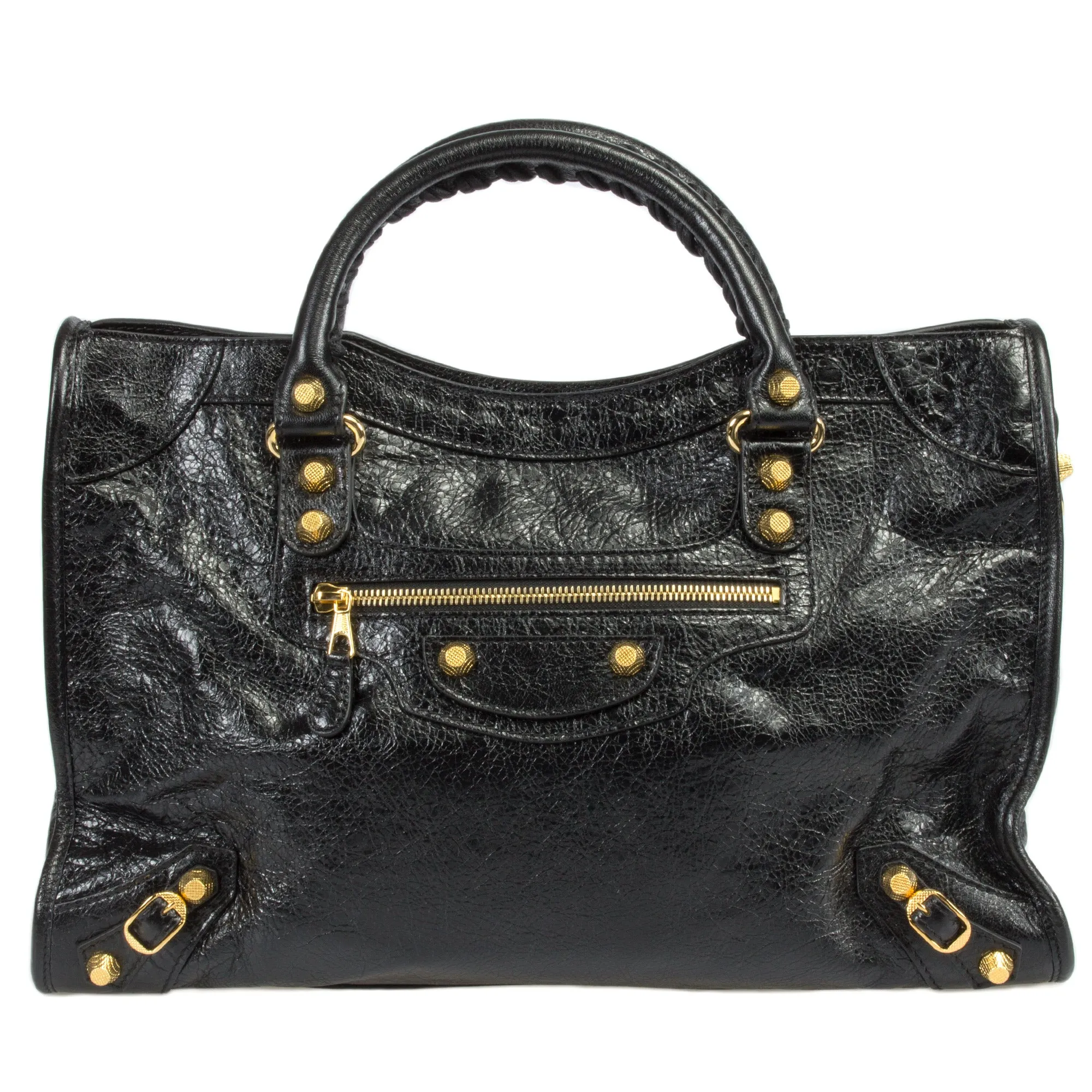 Balenciaga Giant 12 Gold City Bag | Black Lambskin Leather | Medium