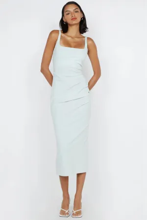 BEC   BRIDGE | Aveline Tuck Midi Dress - Ocean Mist