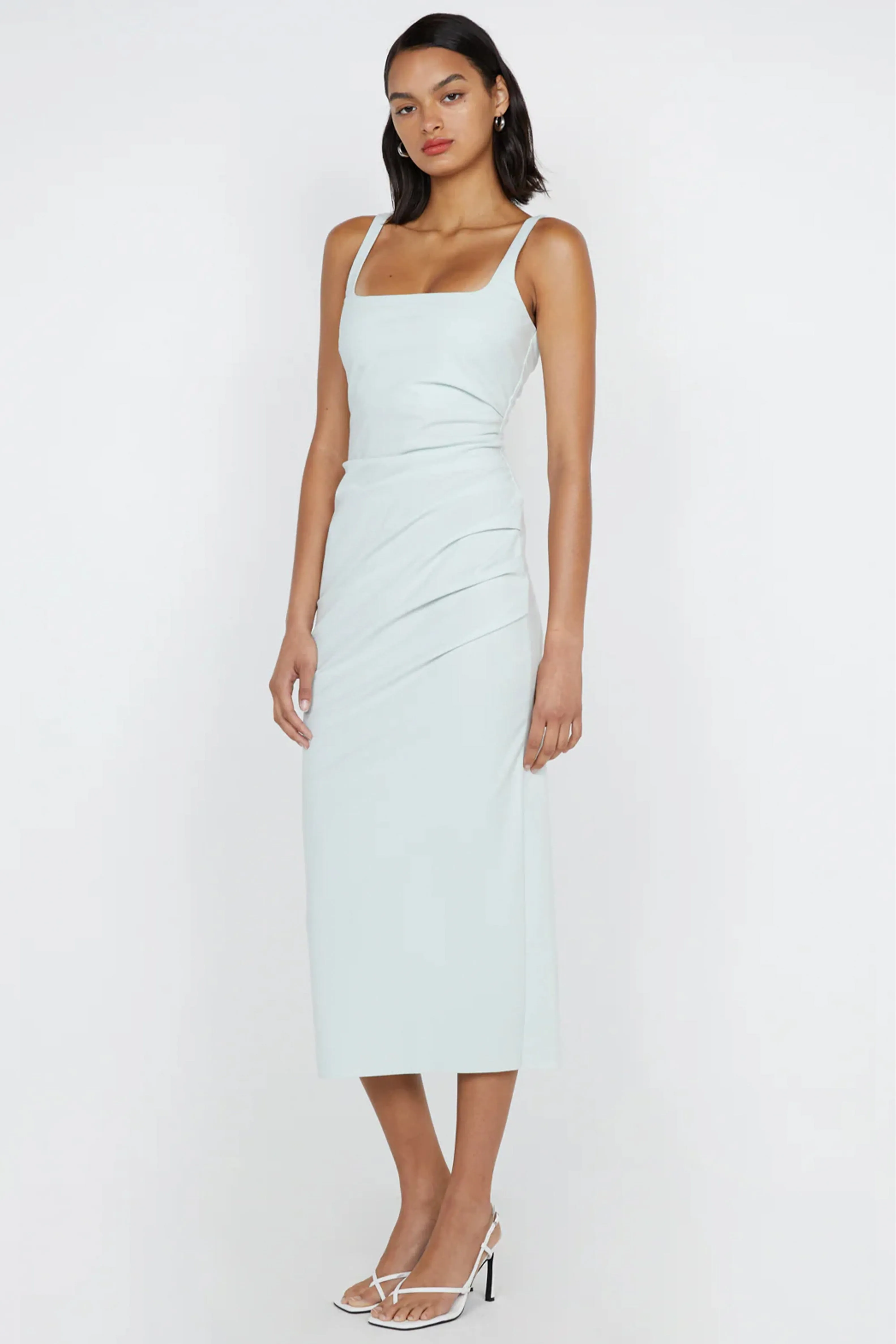 BEC   BRIDGE | Aveline Tuck Midi Dress - Ocean Mist