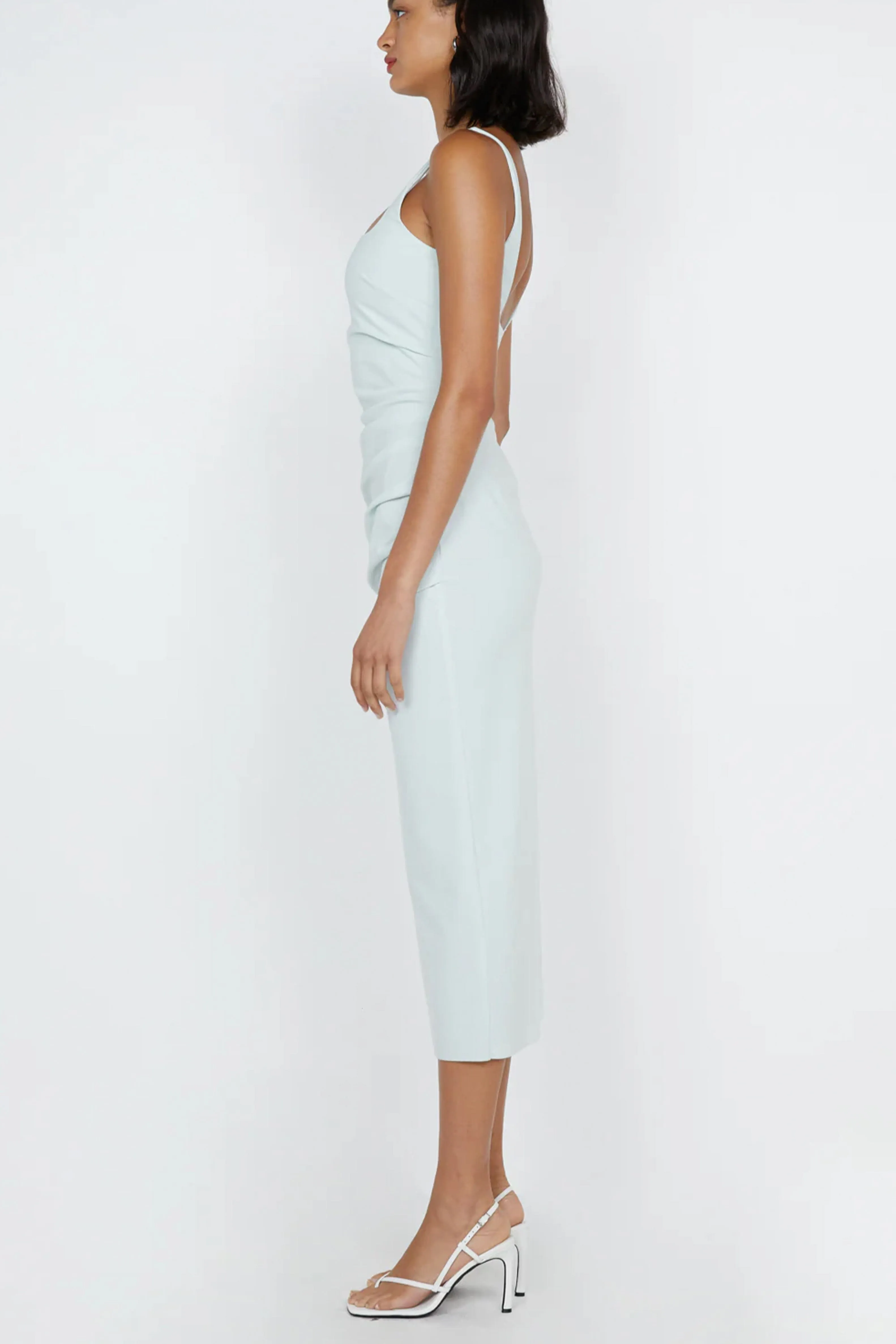 BEC   BRIDGE | Aveline Tuck Midi Dress - Ocean Mist