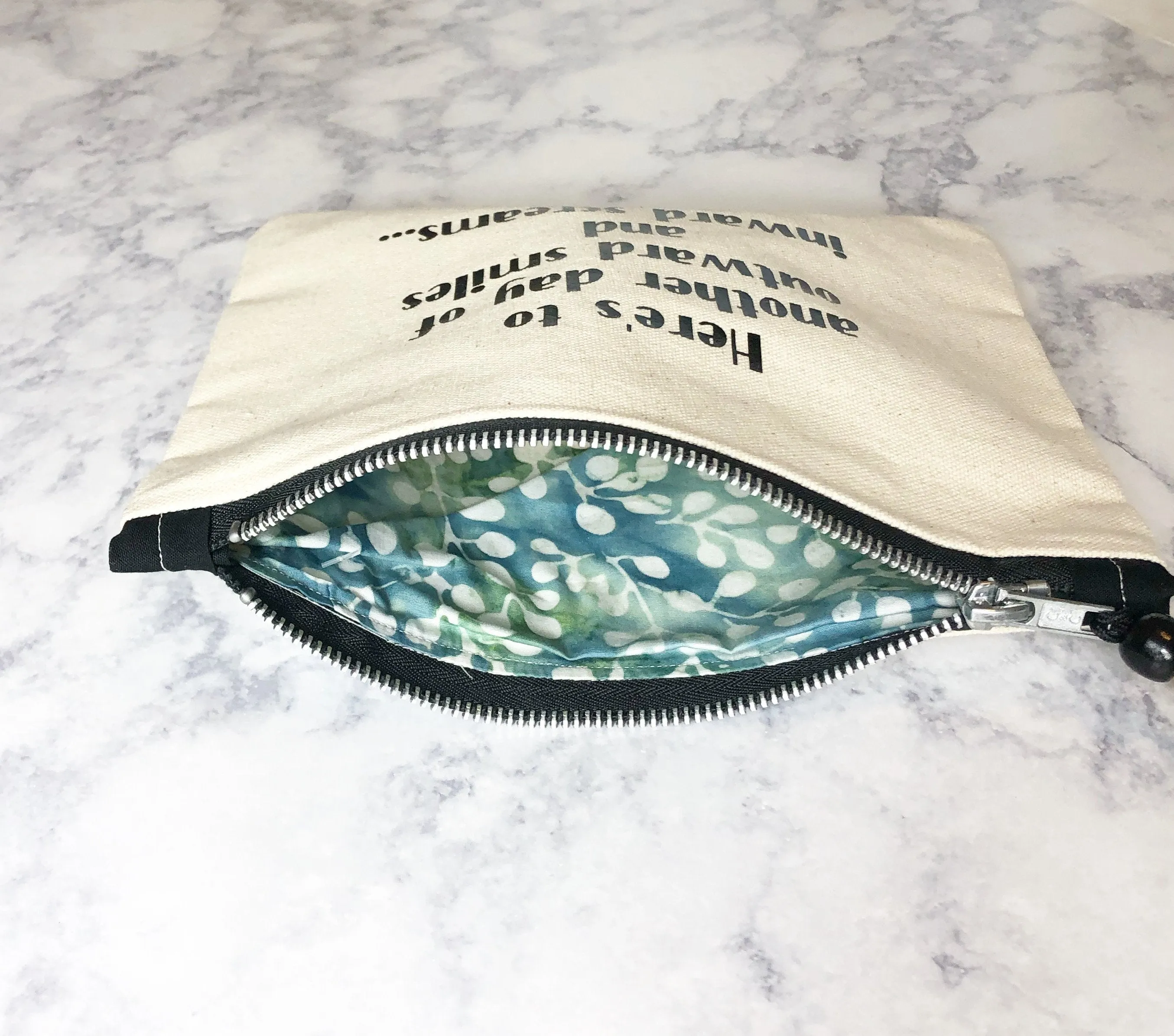 Canvas Zip Bag Lined - Focused and Unimpressed