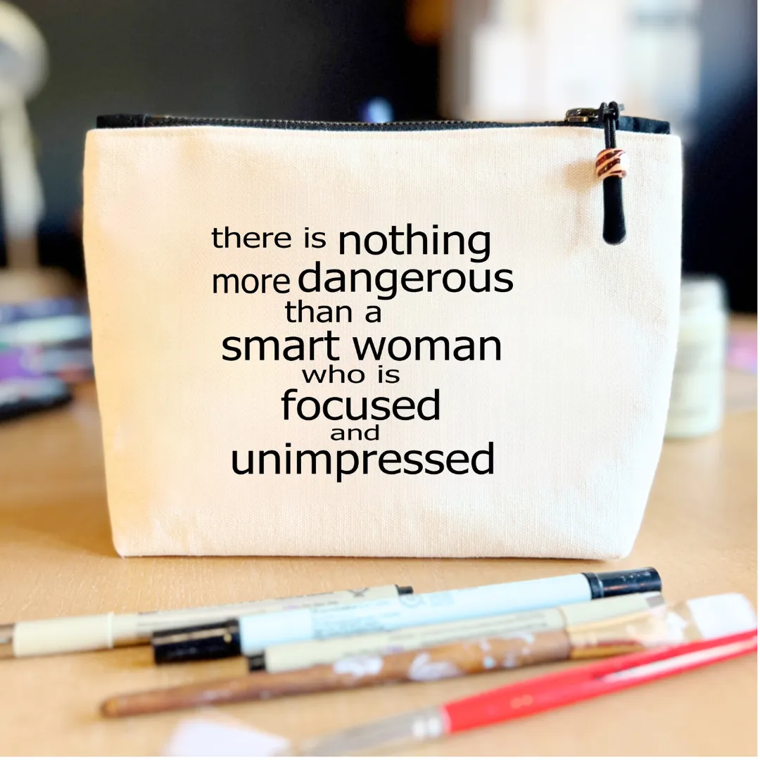Canvas Zip Bag Lined - Focused and Unimpressed