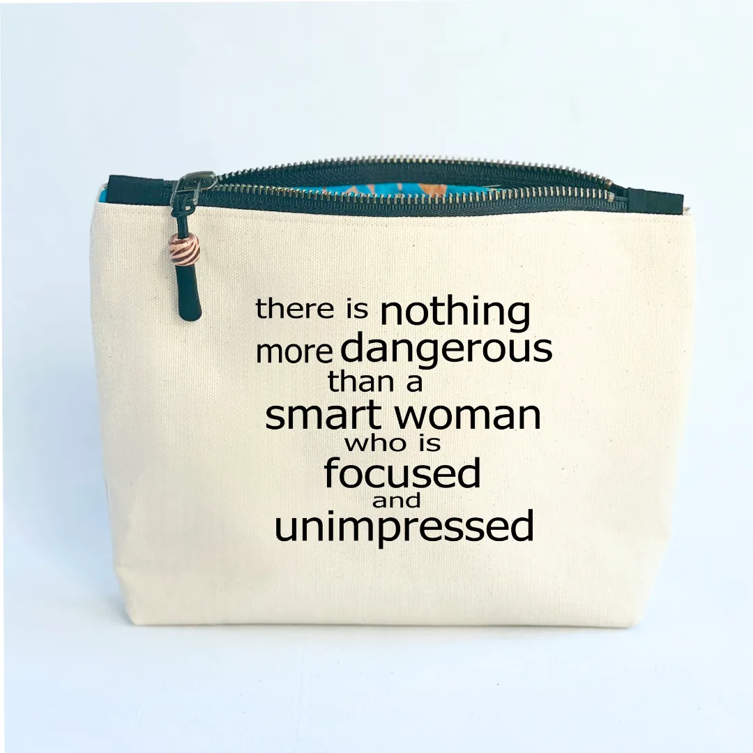Canvas Zip Bag Lined - Focused and Unimpressed