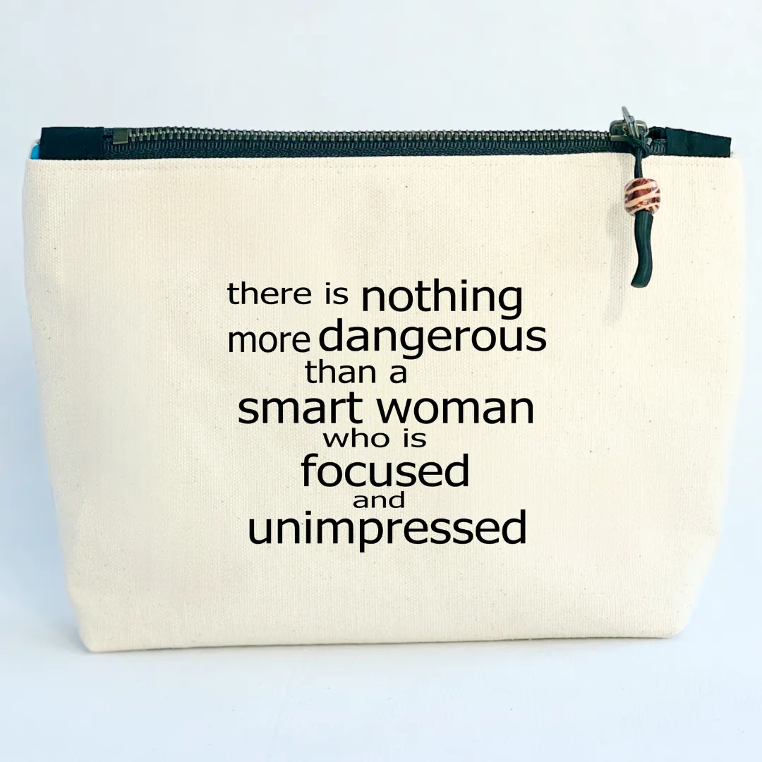 Canvas Zip Bag Lined - Focused and Unimpressed