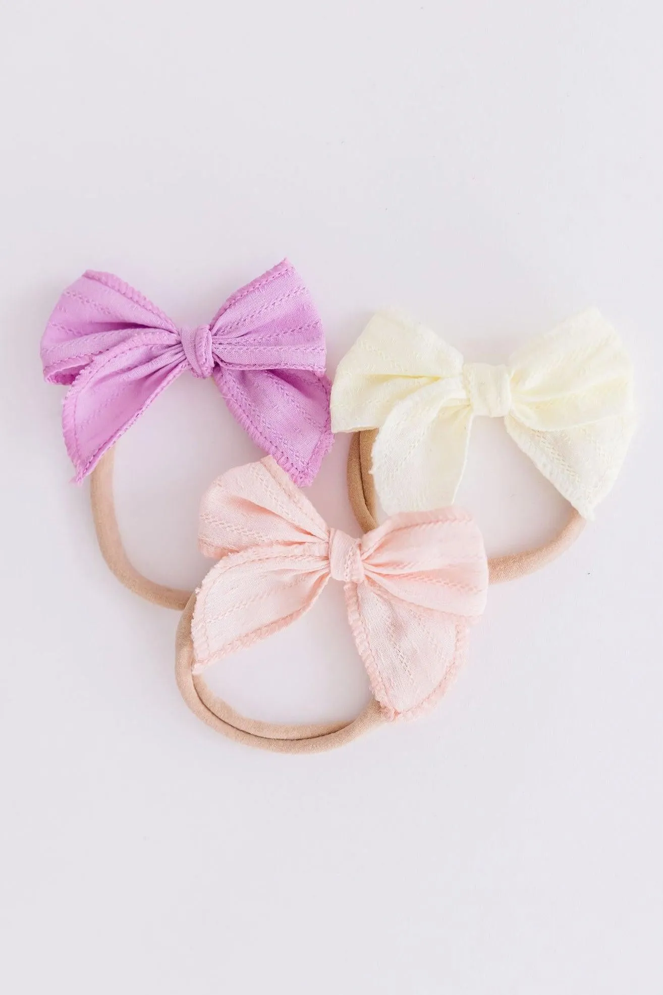 Classic Hair Bow - Pale Yellow