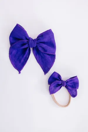 Classic Hair Bow - Purple