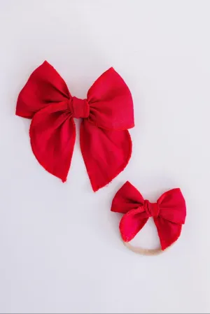 Classic Hair Bow - Red