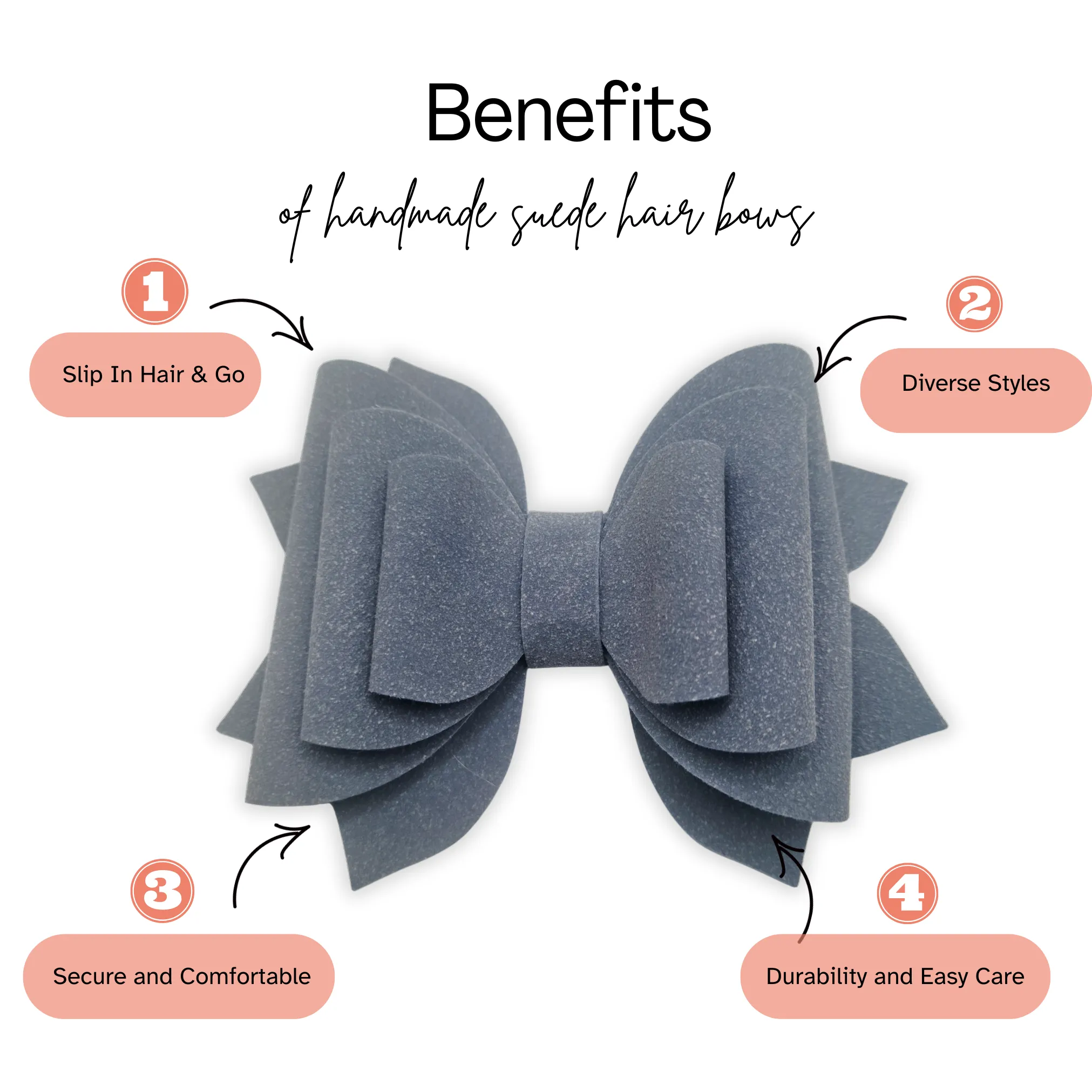 Cobalt Blue | Suede Hair Bow