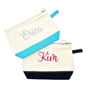 Colorblock Canvas Pouch