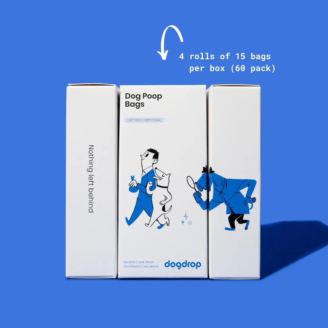 Compostable Poop Bags - 3 Boxes (24 rolls; 360 bags)