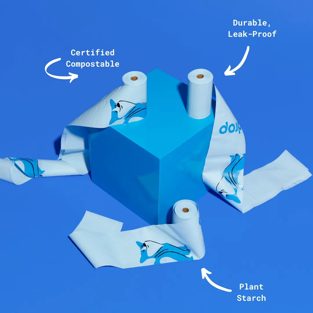 Compostable Poop Bags - 3 Boxes (24 rolls; 360 bags)