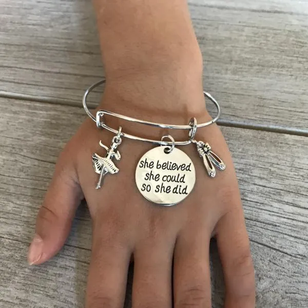 Dance She Believed She Could So She Did Bangle Bracelet