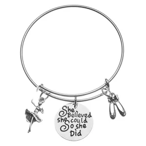 Dance She Believed She Could So She Did Bangle Bracelet