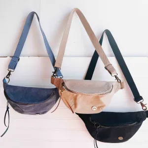 Devin Denim Bum Bag-Tan Denim