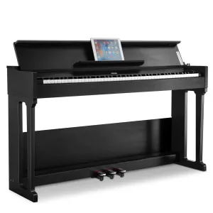 Donner DDP-90 Upright Digital Piano 88-Key Weighted Black and Flip Cover Design