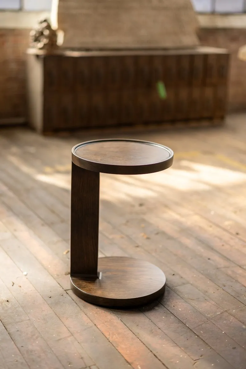 Dovetail Sofa Table | Modern Round C-Side C-Table Pull Up