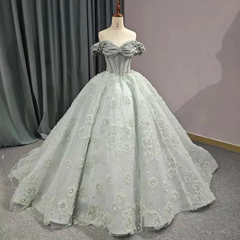 Elegant Grey Quinceanera Dresses Sweetheart Sleeveless Ball Gown Party Dresses