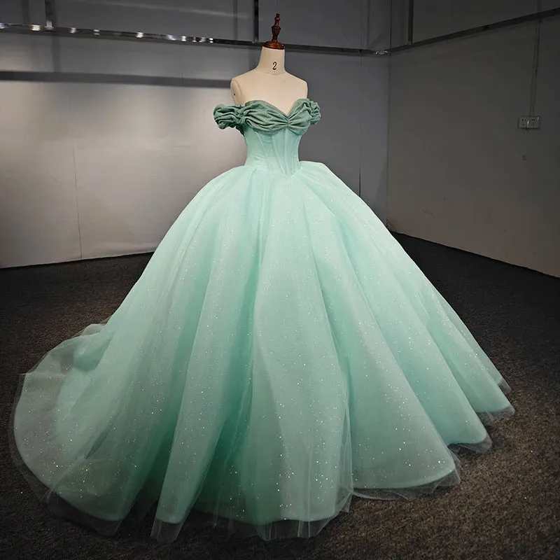 Elegant Off-the-shoulder Lace Up Ball Gown Quinceanera Dresses