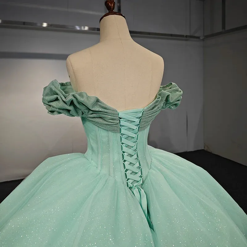 Elegant Off-the-shoulder Lace Up Ball Gown Quinceanera Dresses