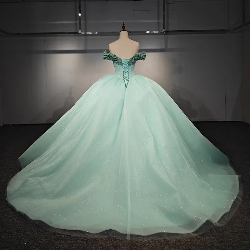 Elegant Off-the-shoulder Lace Up Ball Gown Quinceanera Dresses