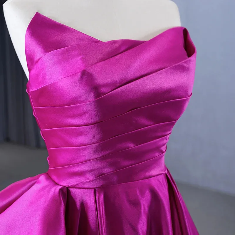 Elegant Strapless Quinceanera Dress Sleeveless Pleated Long Evening Party Dress