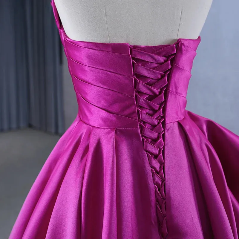 Elegant Strapless Quinceanera Dress Sleeveless Pleated Long Evening Party Dress