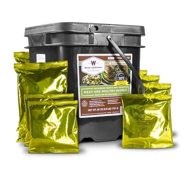 Emergency Freeze Dried Meat - 60 Servings ( 20 Bonus Rice Servings)