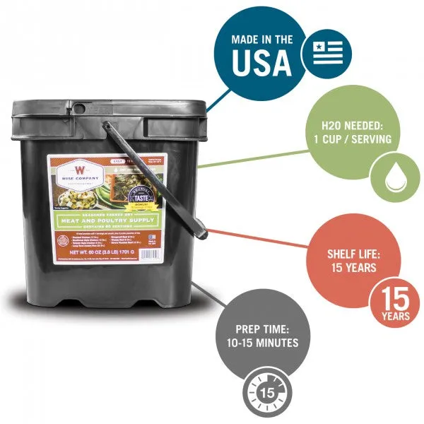 Emergency Freeze Dried Meat - 60 Servings ( 20 Bonus Rice Servings)