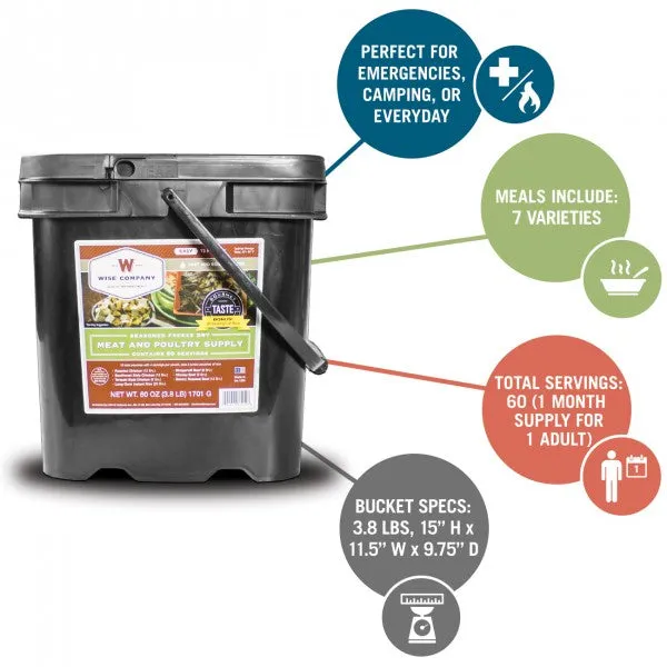 Emergency Freeze Dried Meat - 60 Servings ( 20 Bonus Rice Servings)