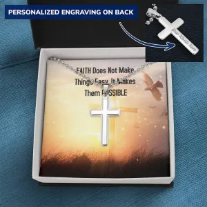 Faith make things possible-Ball Chain Cross Necklace